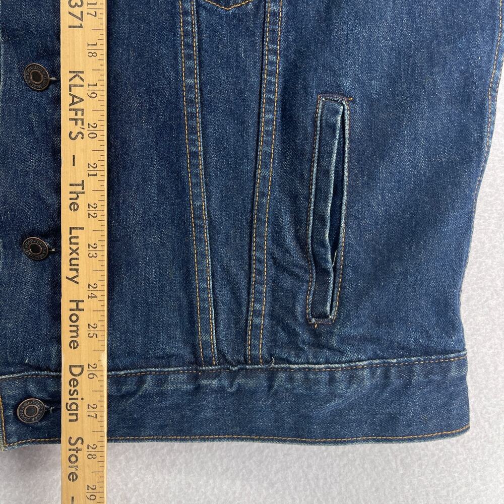 GAP Jacket Mens L 90s Y2K World Standard Jean Trucker Denim Cotton Blue VTG - Picture 12 of 13